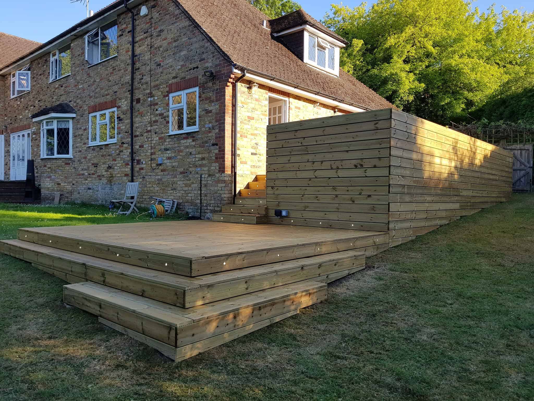 Decking in London with durable softwood for outdoor spaces.