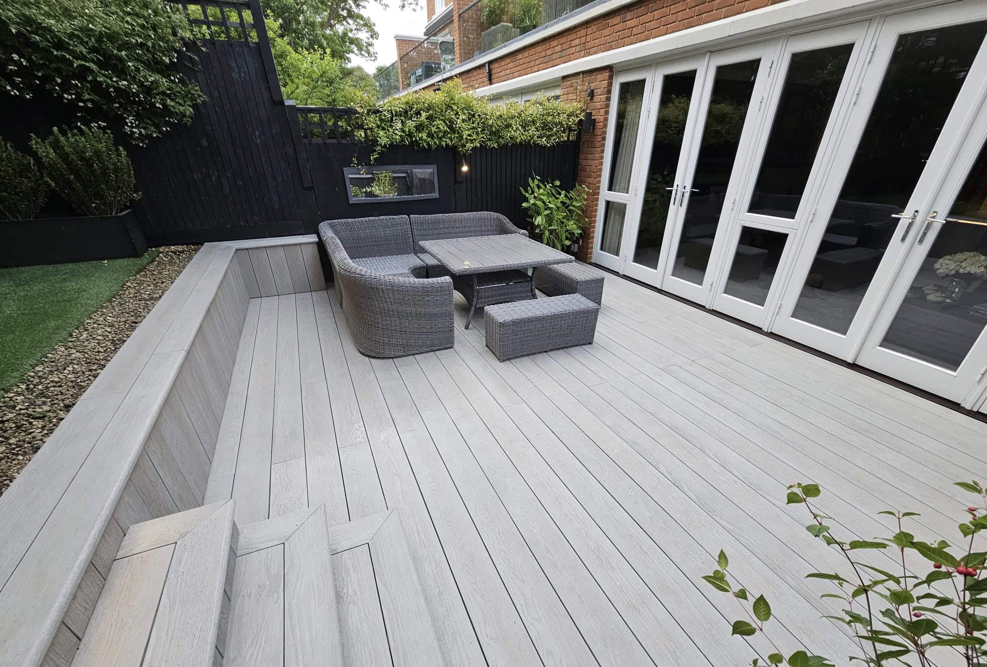Composite decking installation in Windsor showcasing durable, low-maintenance outdoor flooring.